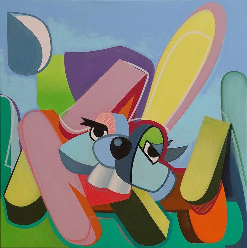 Der Hase, 100 x 100 cm Acryl auf Baumwolle ditArdo 2011